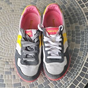 Saucony Gray and Pink Sneakers